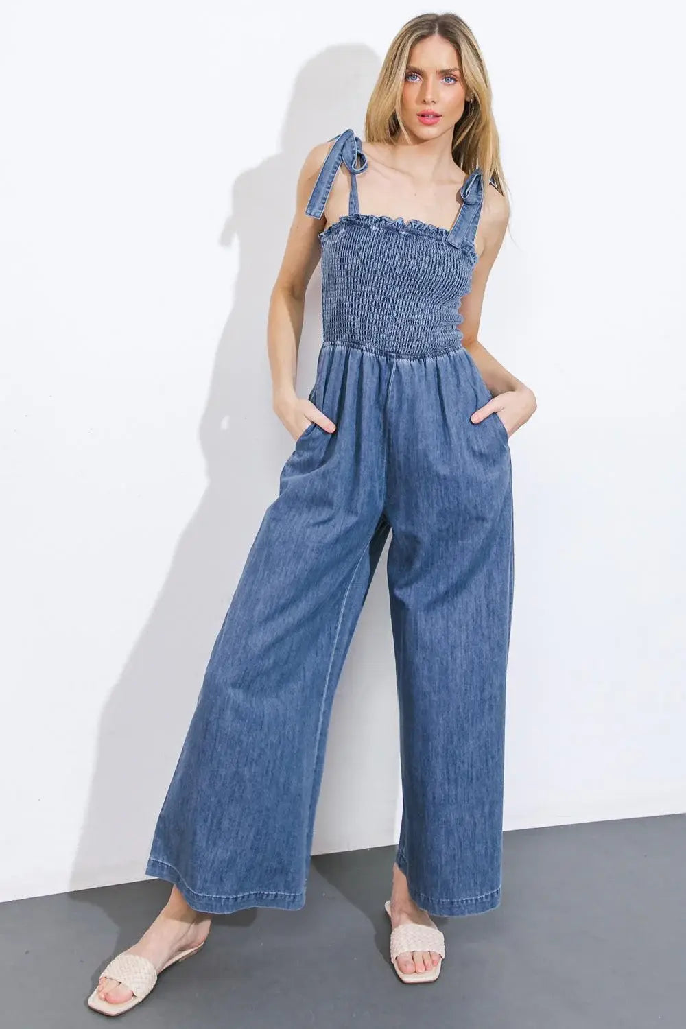 GETTING IT DONE DENIM JUMPSUIT - Flying Tomato - Flyclothing LLC
