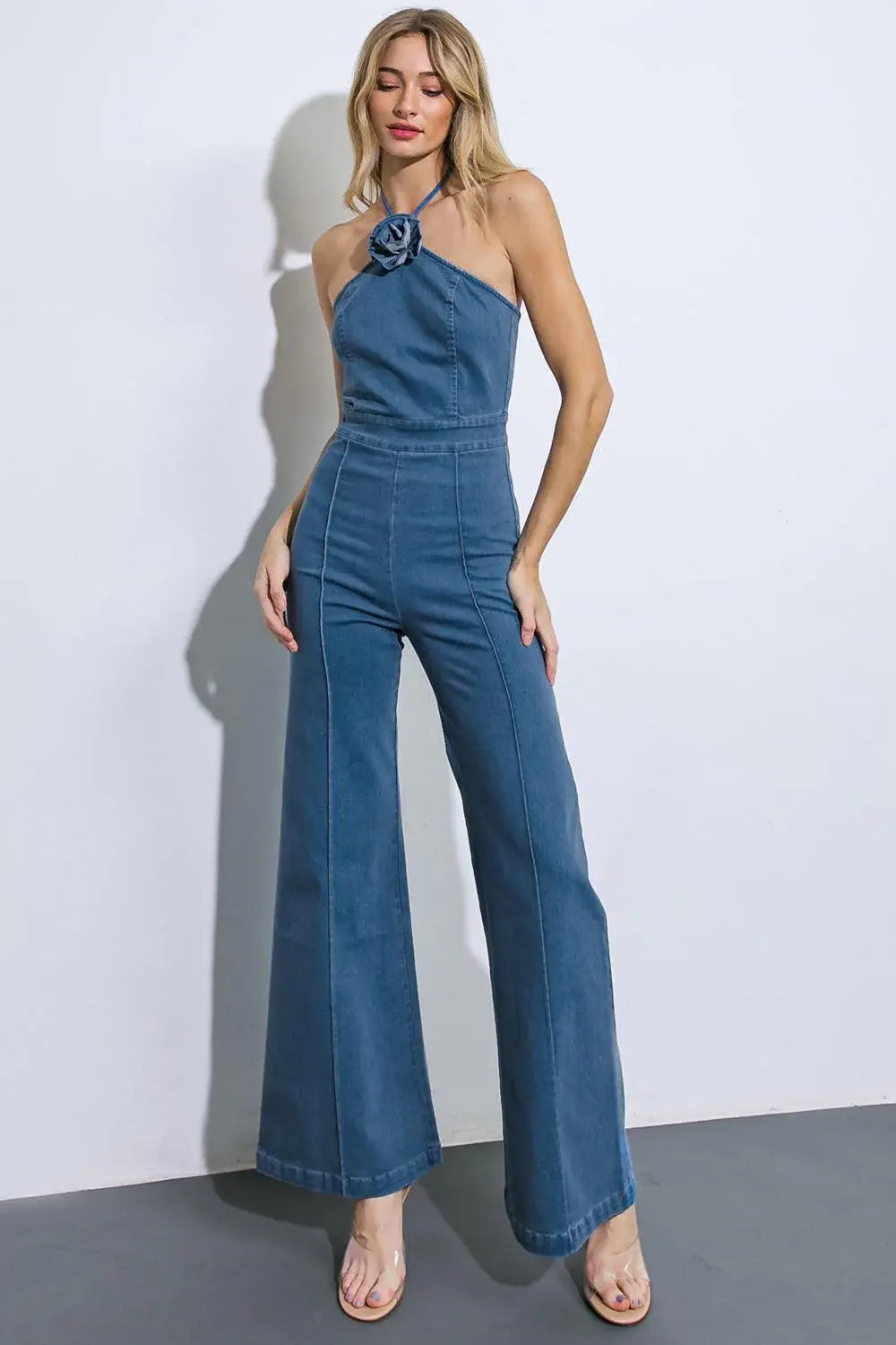 CALL ME LOVELY DENIM JUMPSUIT - Flying Tomato - Flyclothing LLC