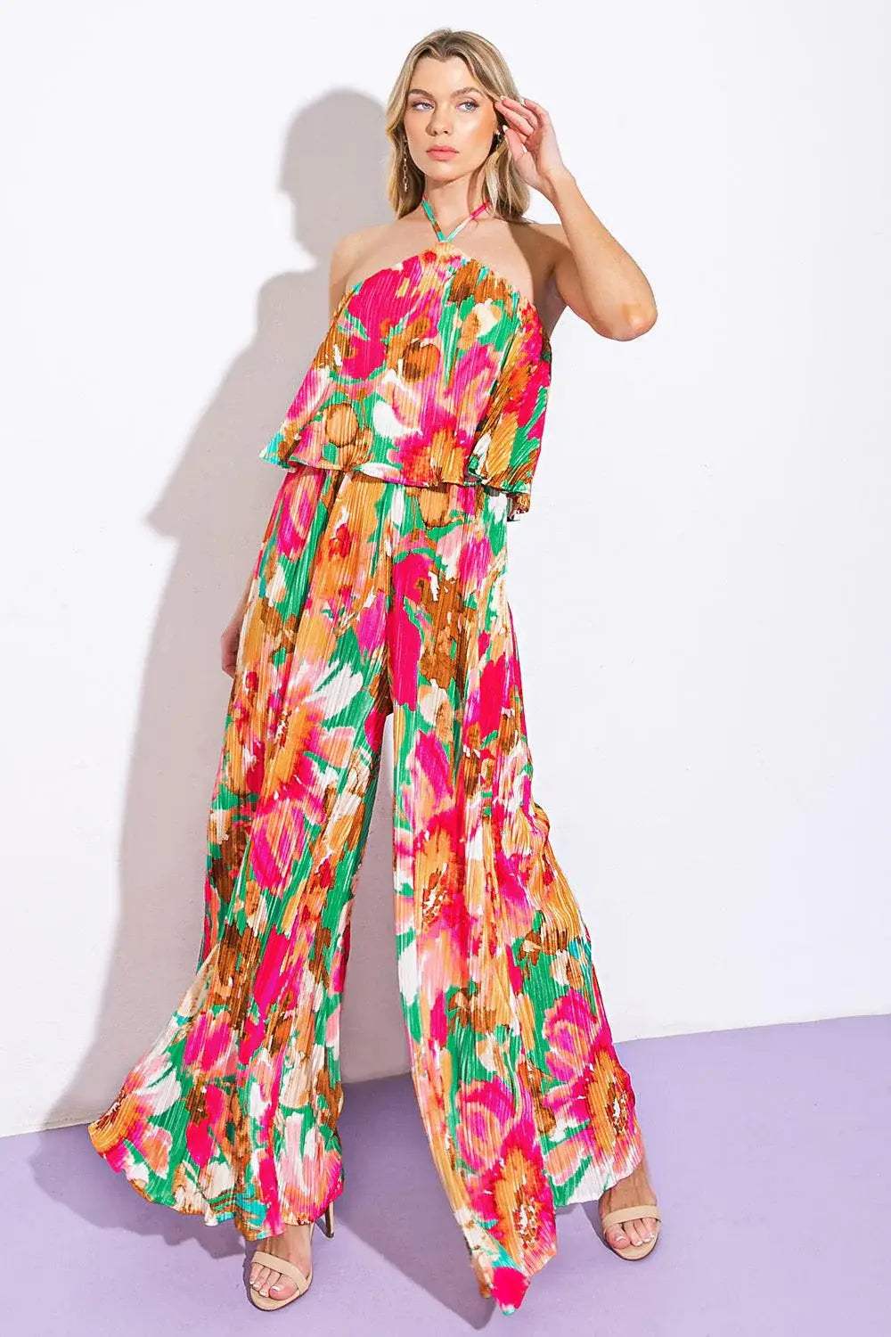 SWING OF THINGS PLISSE JUMPSUIT - Flying Tomato - Flyclothing LLC