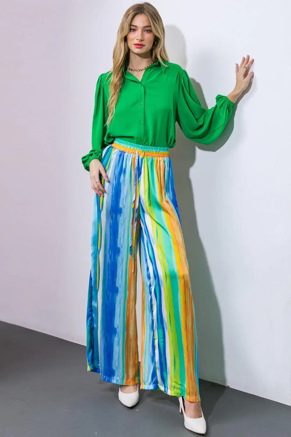 TAKE ME DANCING WOVEN SATIN PANTS - Flying Tomato - Flyclothing LLC