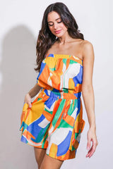 VIVID IMAGINATION WOVEN ROMPER - Flying Tomato - Flyclothing LLC