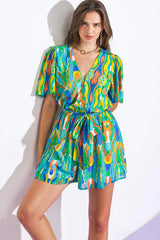 IN MY HAPPY PLACE WOVEN ROMPER - Flying Tomato - Flyclothing LLC
