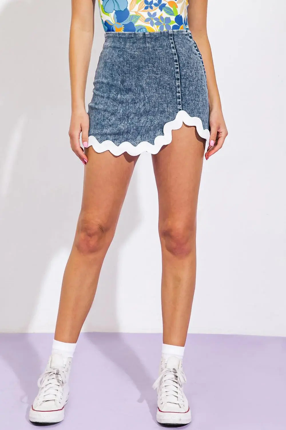 WYNWOOD WALLS DENIM SKORT - Flying Tomato - Flyclothing LLC