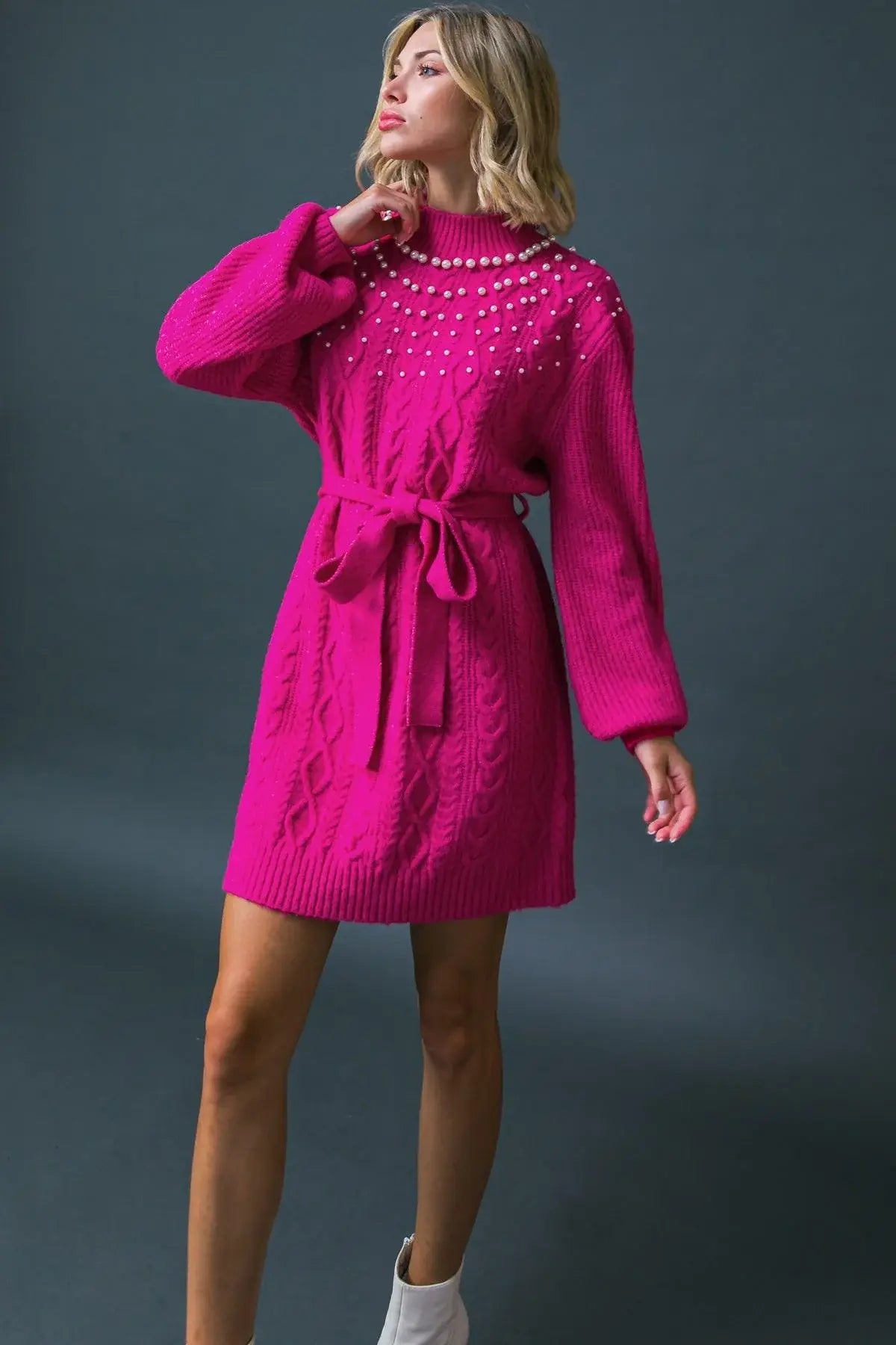BRING THE VIBES SWEATER MINI DRESS - Flying Tomato - Flyclothing LLC