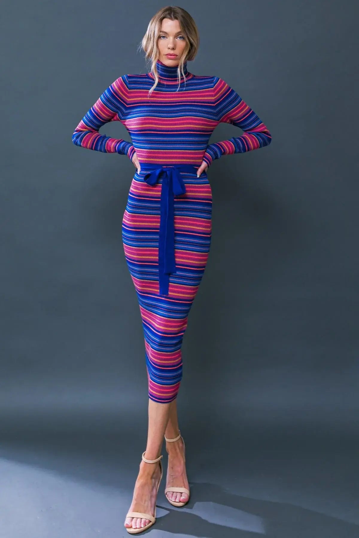 NOTEWORTHY SHINE SWEATER MIDI DRESS - Flying Tomato - Flyclothing LLC