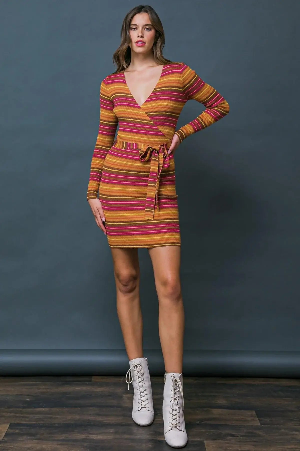 FLIRTATIOUS NATURE SWEATER MIDI DRESS - Flying Tomato - Flyclothing LLC