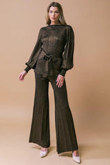 STUNNING STANCE METALLIC SWEATER TUNIN AND PANT SET - Flying Tomato - Flyclothing LLC