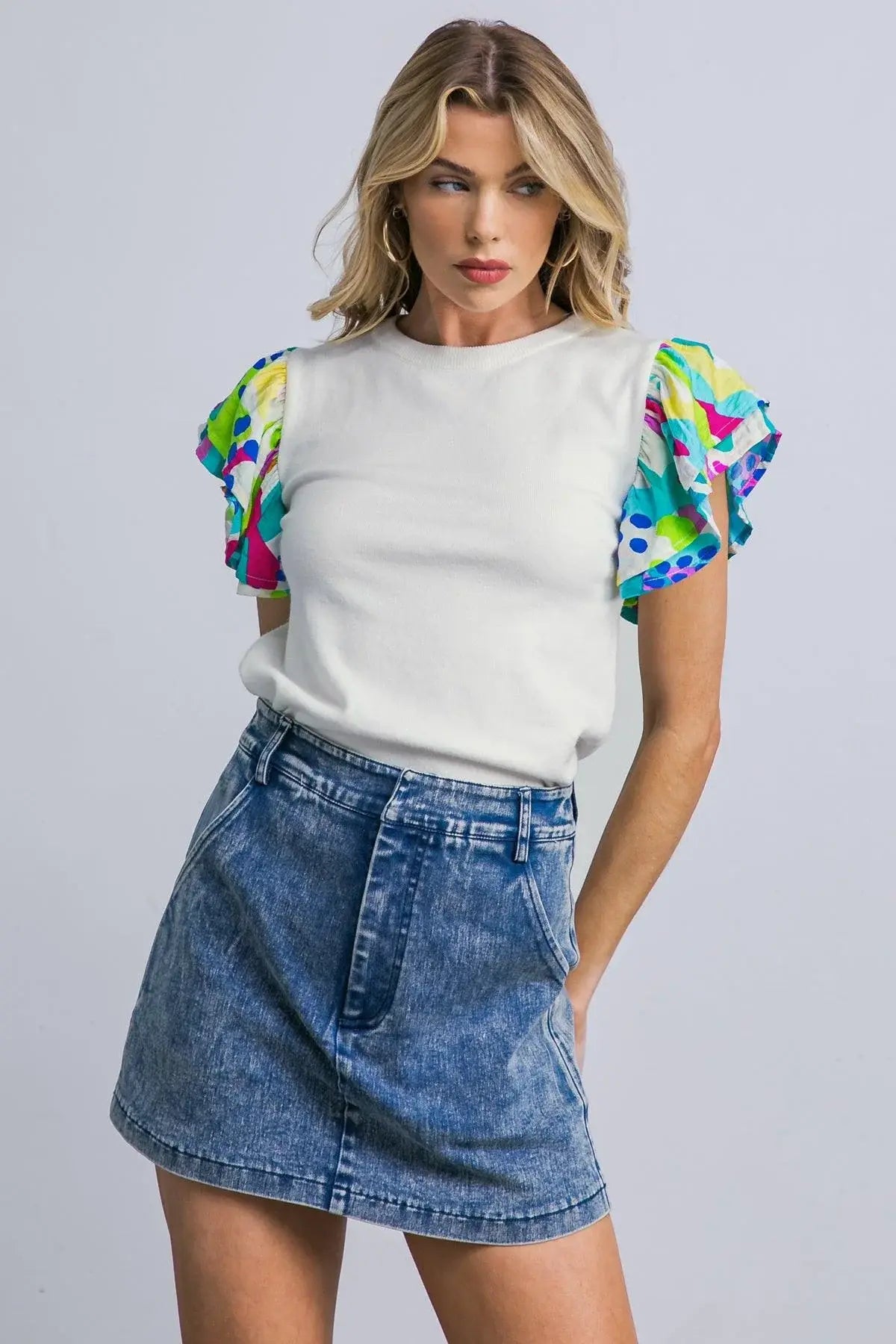 GLITTERY GLEE SWEATER TOP - Flying Tomato - Flyclothing LLC