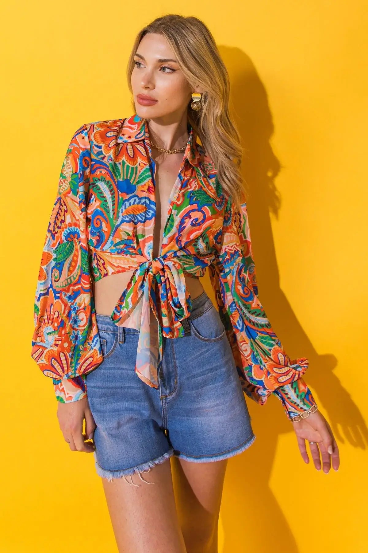 MY HAPPY PLACE WOVEN TOP - Flying Tomato - Flyclothing LLC