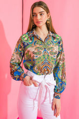 IN A GOOD PLACE WOVEN TOP - Flying Tomato - Flyclothing LLC