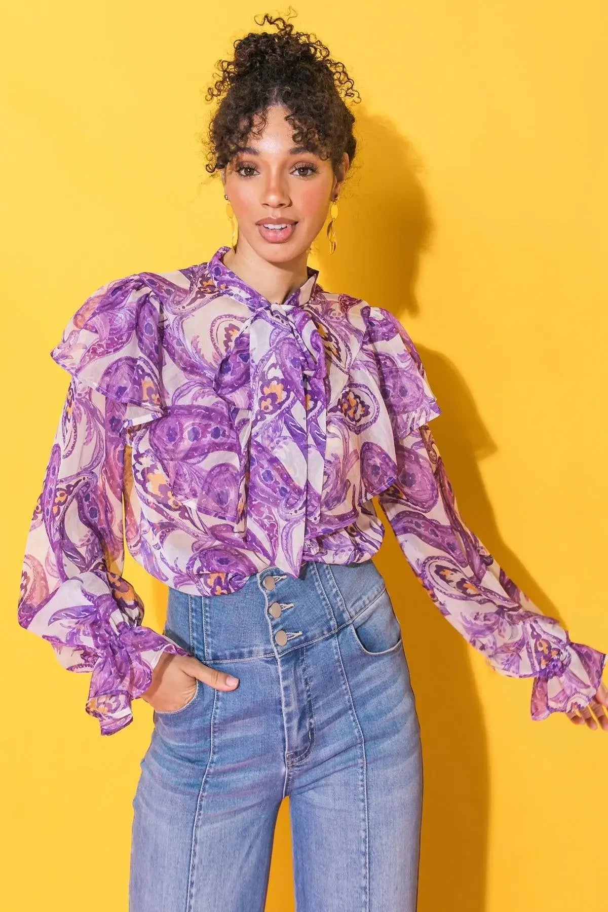 SWEETEST HELLO WOVEN TOP - Flying Tomato - Flyclothing LLC