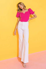 RICH FLEX WOVEN CROP TOP - Flying Tomato - Flyclothing LLC