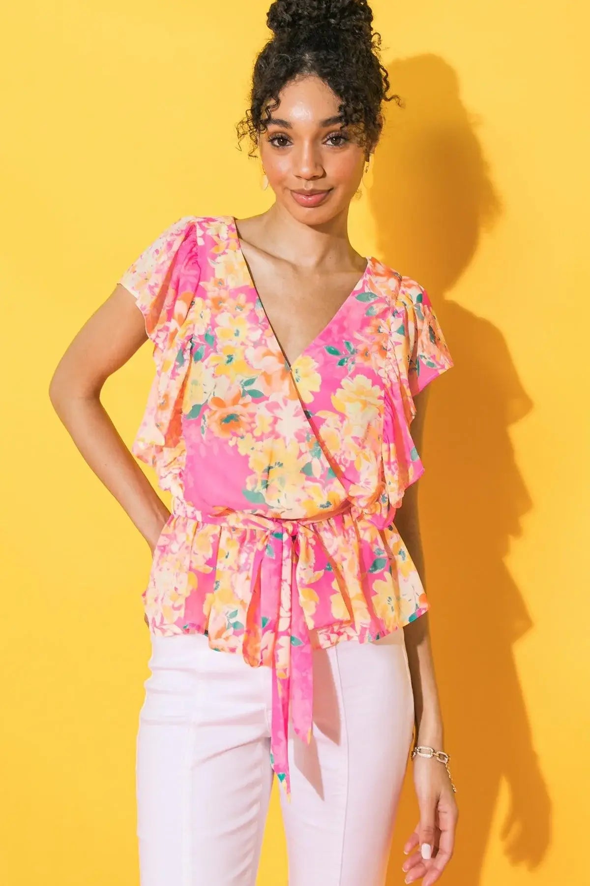 FADED VIEW WOVEN TOP - Flying Tomato - Flyclothing LLC