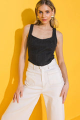 ALL AHEAD DENIM CROP TOP - Flying Tomato - Flyclothing LLC