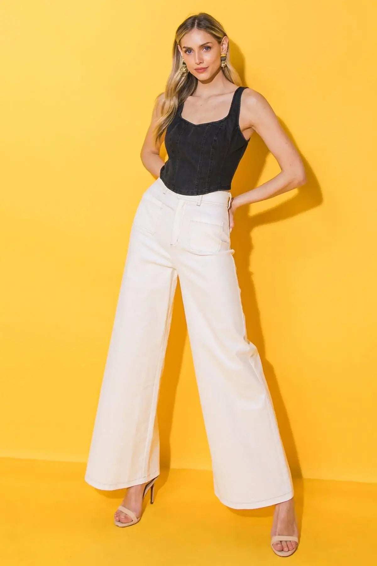 ALL AHEAD DENIM CROP TOP - Flying Tomato - Flyclothing LLC