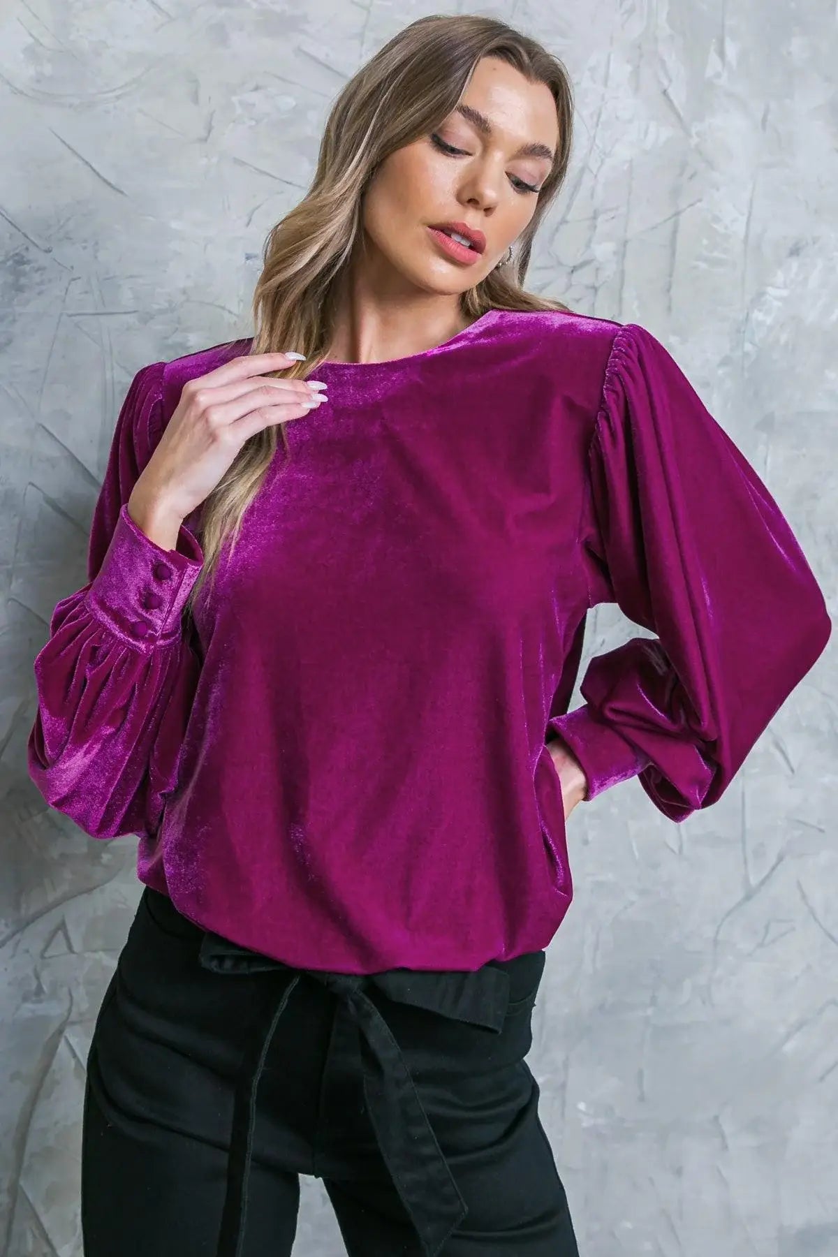 IT'S YOUR TIME VELVET TOP - Flying Tomato - Flyclothing LLC