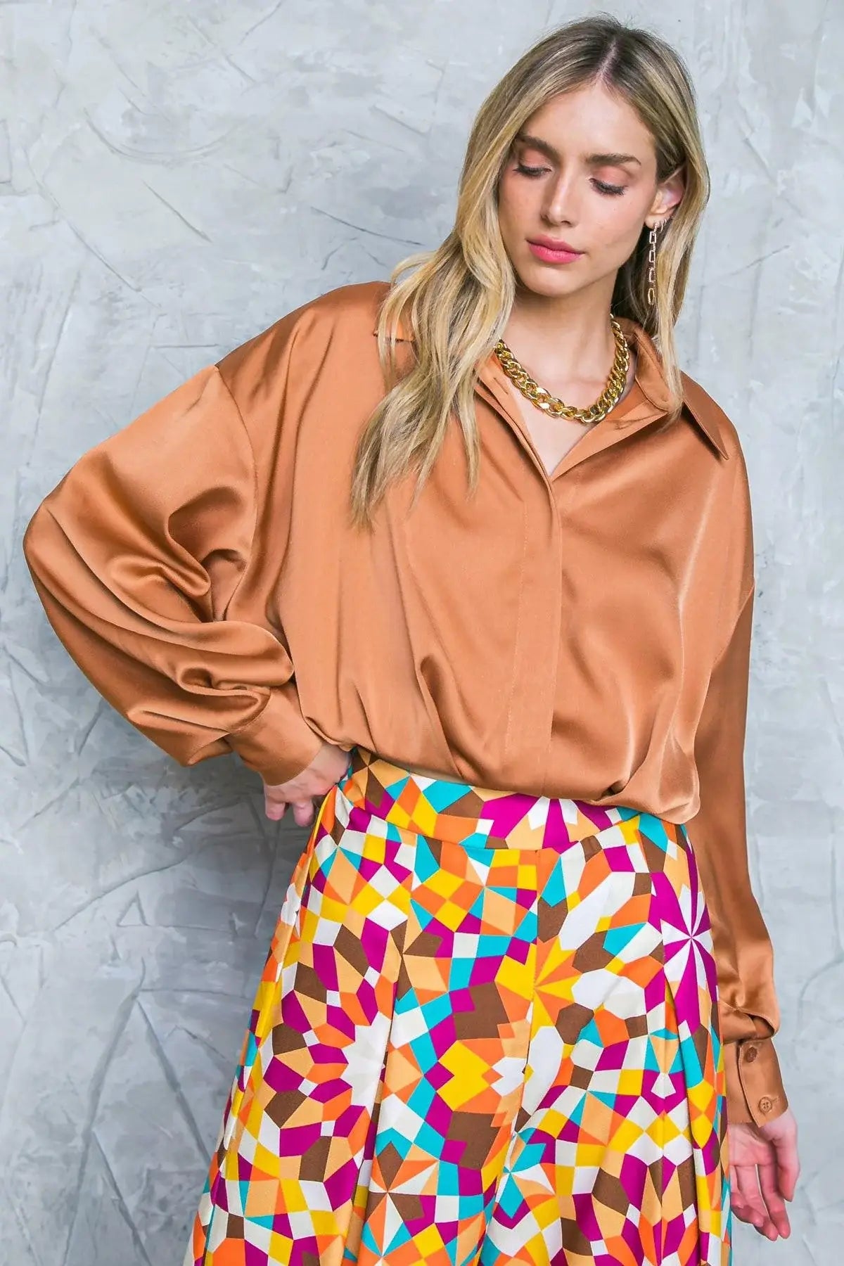 GRACEFUL MOVEMENTS WOVEN TOP - Flying Tomato - Flyclothing LLC