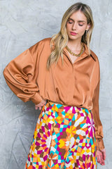 GRACEFUL MOVEMENTS WOVEN TOP - Flying Tomato - Flyclothing LLC
