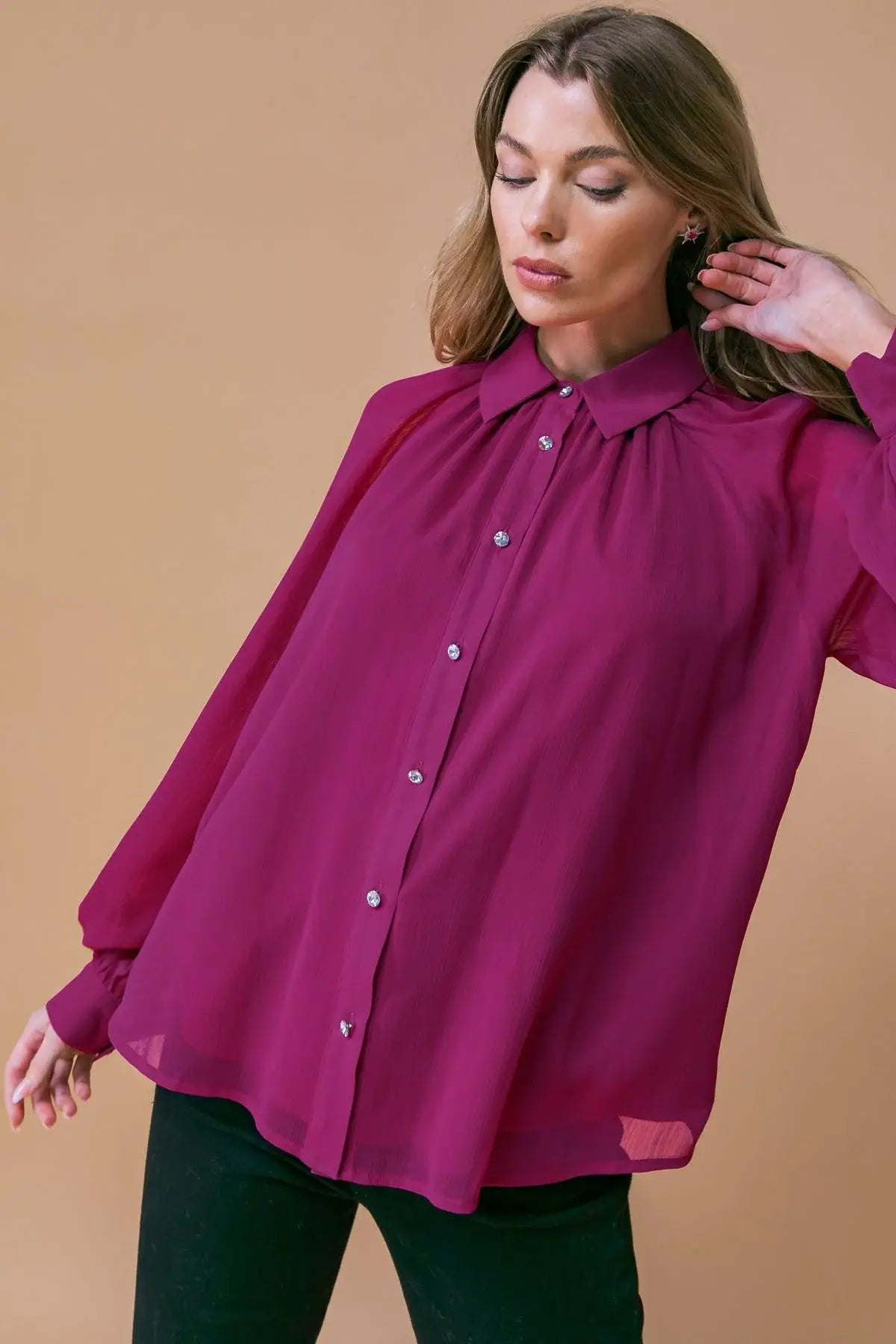 MIDNIGHT CHIC WOVEN TOP - Flying Tomato - Flyclothing LLC