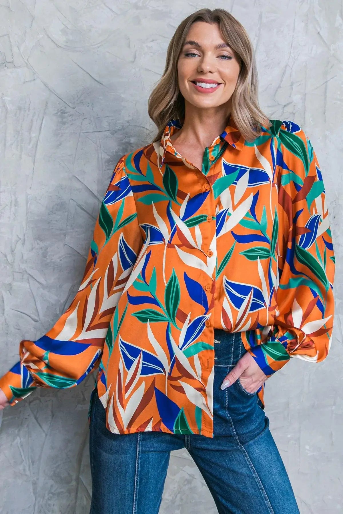 FEELS LIKE FALL WOVEN TOP - Flying Tomato - Flyclothing LLC