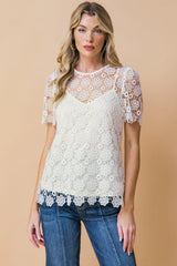 MELT MY HEART LACE TOP - Flying Tomato - Flyclothing LLC