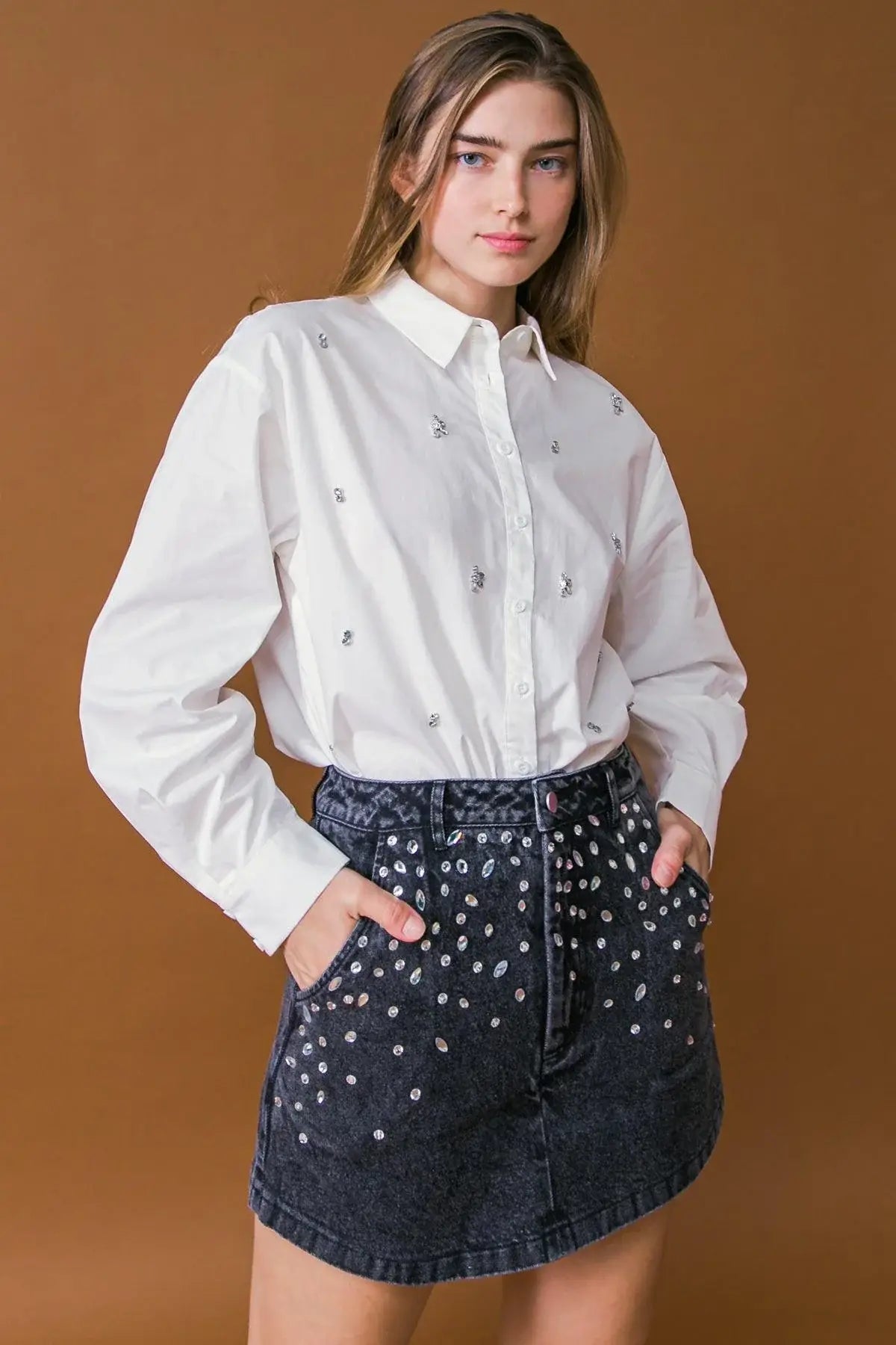 HIT OR MISS POPLIN SHIRT - Flying Tomato - Flyclothing LLC