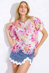 CAN'T BE OUTDONE WOVEN TOP - Flying Tomato - Flyclothing LLC