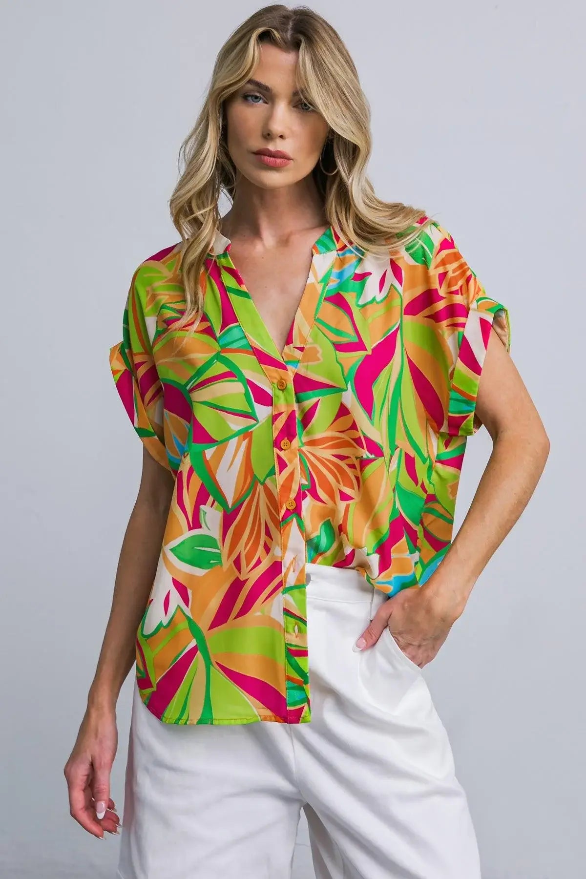 FAVORITE ICON WOVEN TOP - Flying Tomato - Flyclothing LLC