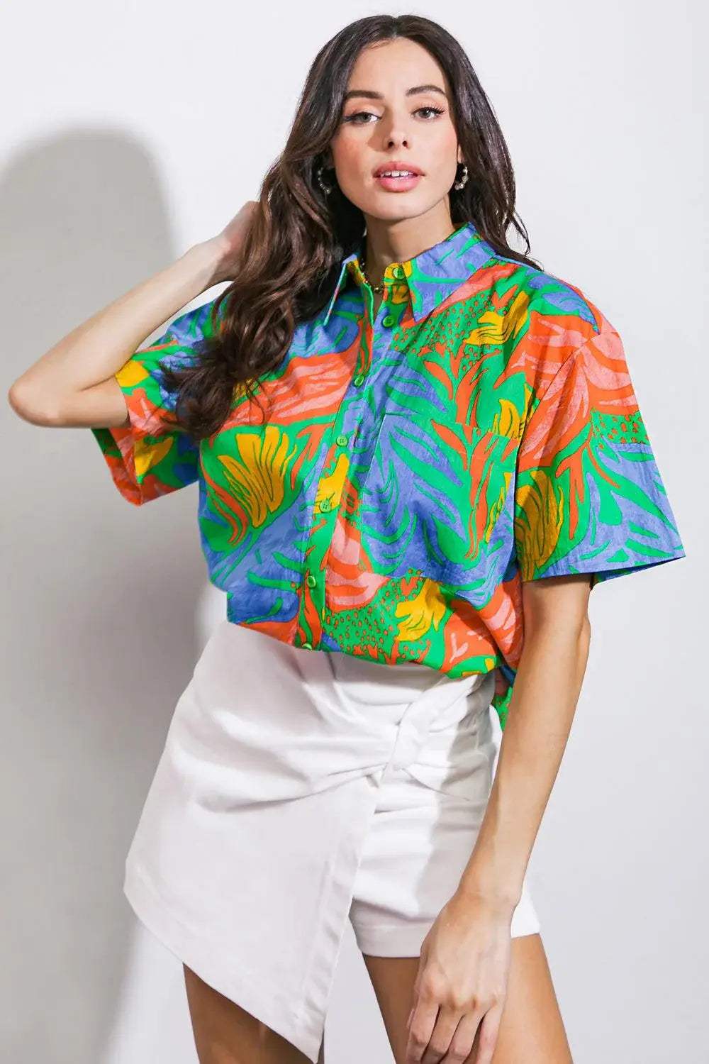 ONE STEP AT A TIME WOVEN TOP - Flying Tomato - Flyclothing LLC