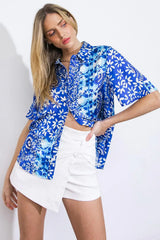 BEAUTIFUL BORDERS WOVEN TOP - Flying Tomato - Flyclothing LLC