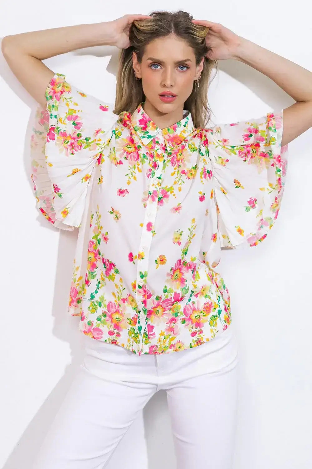 DON'T OVERTHINK IT WOVEN TOP - Flying Tomato - Flyclothing LLC