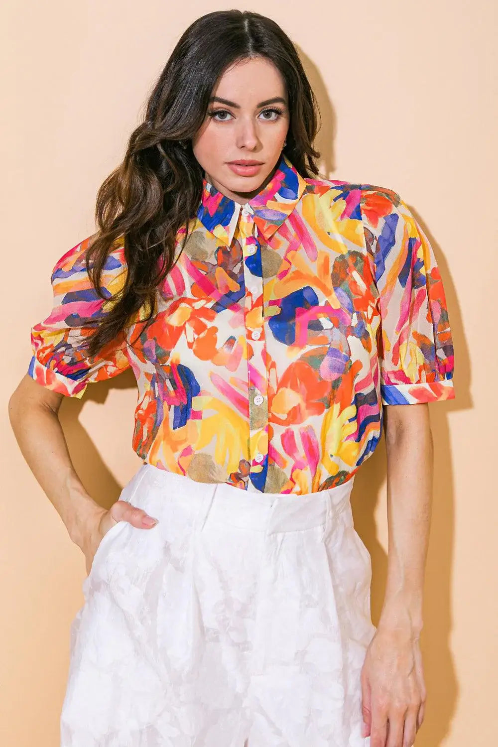 I CROSS MY HEART WOVEN TOP - Flying Tomato - Flyclothing LLC