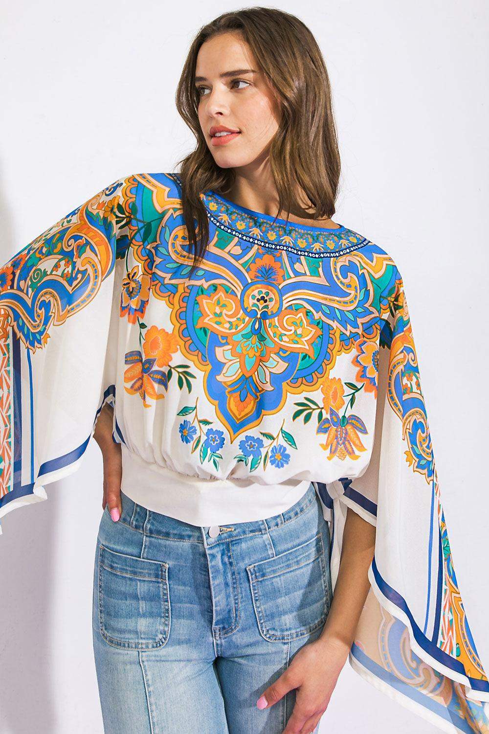 RIGHT THIS WAY WOVEN TOP - Flying Tomato - Flyclothing LLC