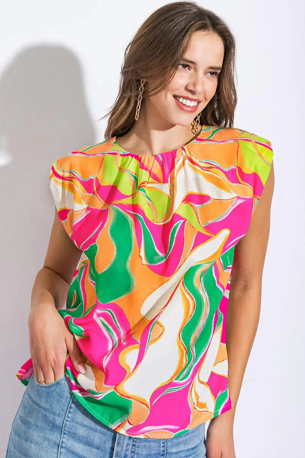 SEND A POSTCARD WOVEN TOP - Flying Tomato - Flyclothing LLC