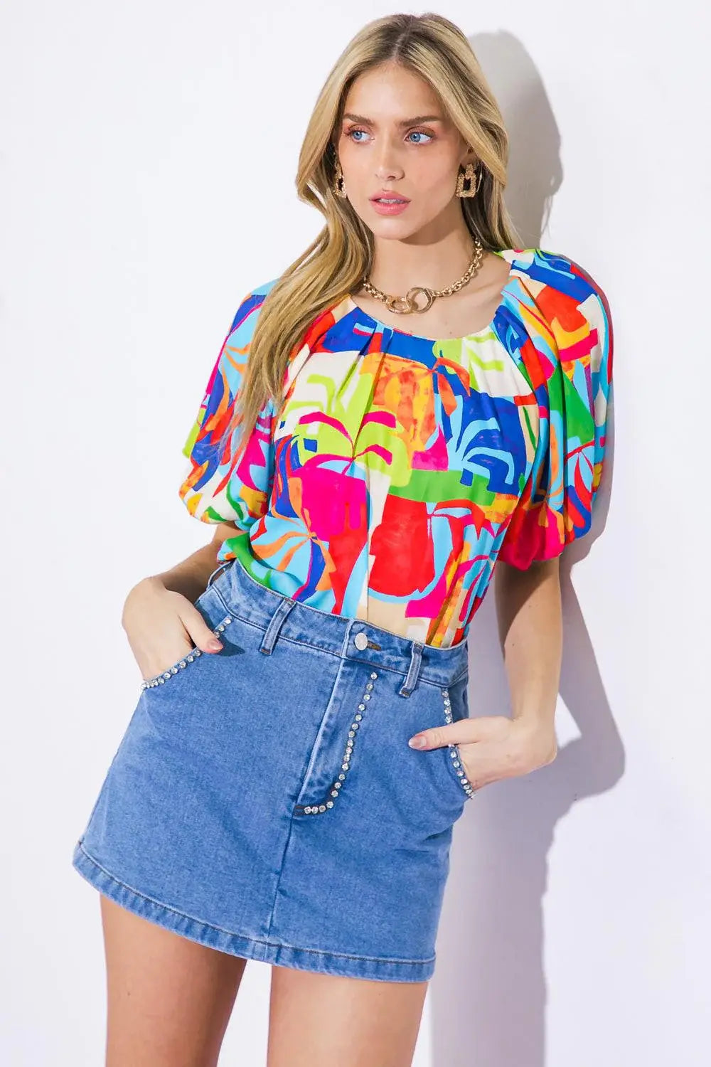 GRACEFUL BEAUTY WOVEN TOP - Flying Tomato - Flyclothing LLC