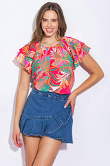 ON MY MIND RED WOVEN TOP - Flying Tomato - Flyclothing LLC