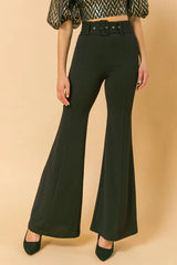 COUNTDOWN THE HOURS WOVEN FLARED PANTS - Flying Tomato - Flyclothing LLC