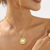 Alloy Pearl Pendant Necklace - Trendsi - Flyclothing LLC