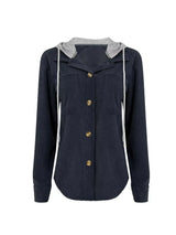 Hooded Corduroy Button-Down Jacket - Trendsi - Flyclothing LLC