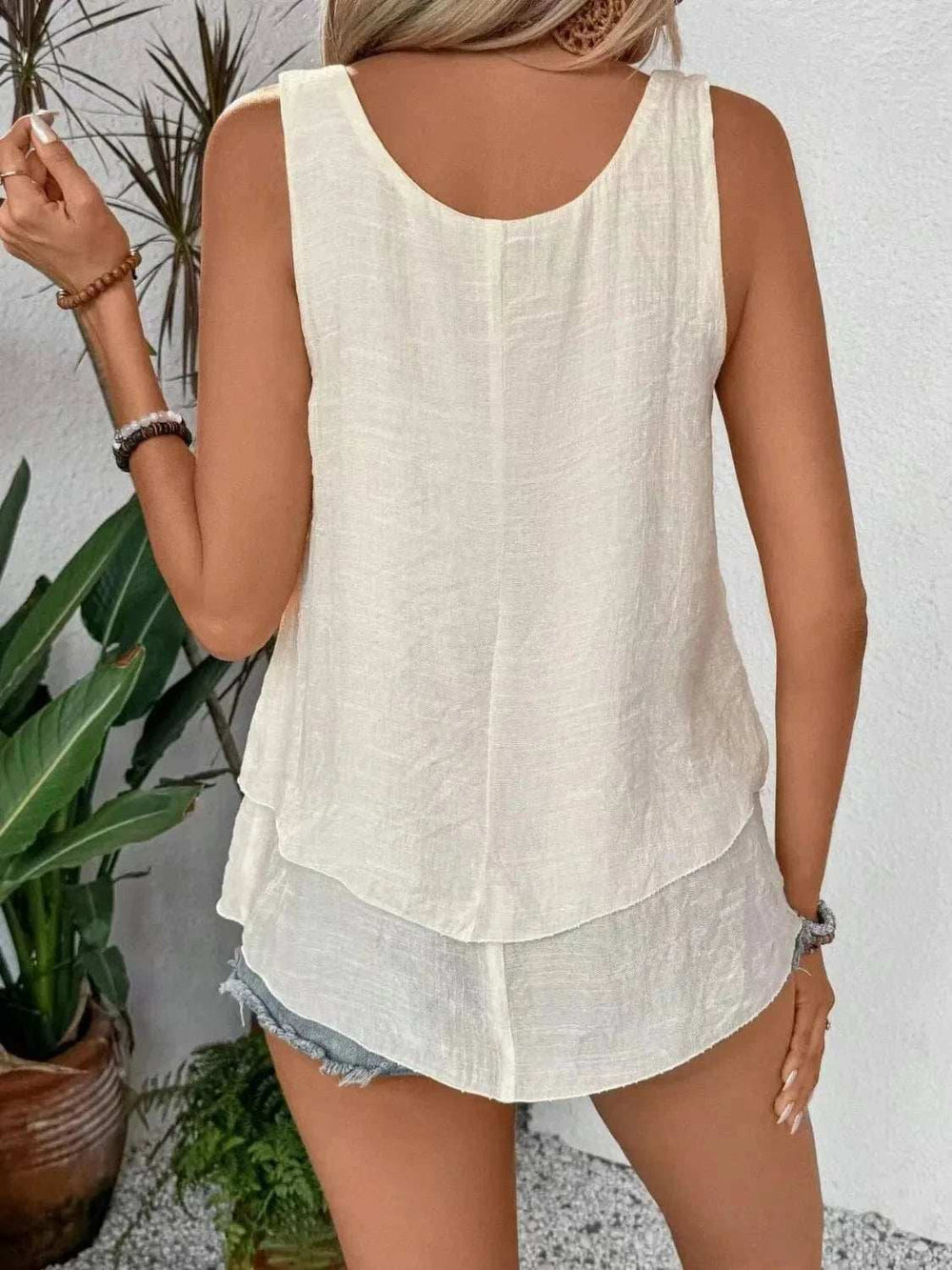 Wide Strap Layered Tank - Trendsi - Flyclothing LLC