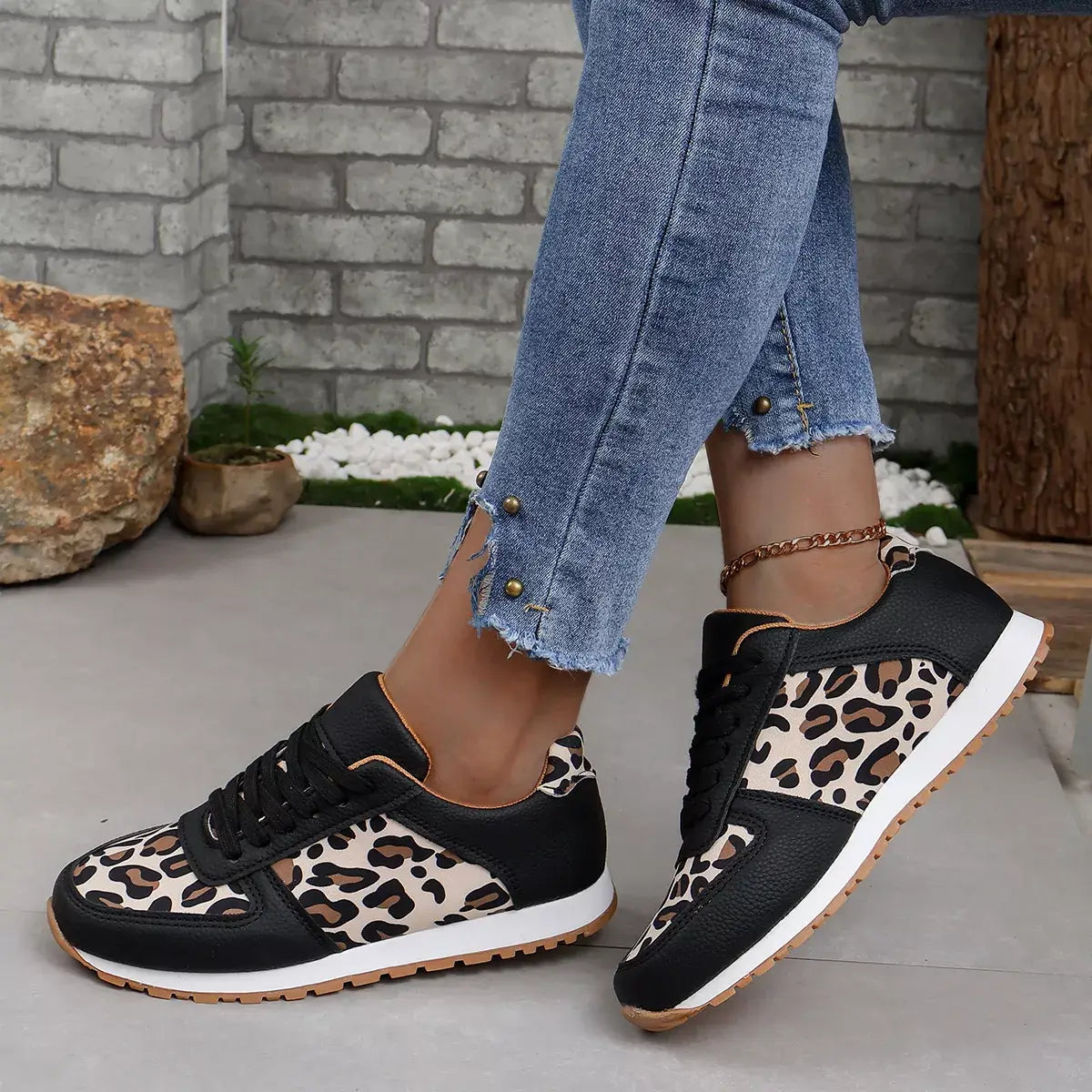 Leopard Print Casual Sneakers - Trendsi - Flyclothing LLC