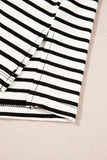 Striped Round Neck Cap Sleeve Top - Trendsi - Flyclothing LLC