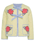 Embroidered Flower Tied Long Sleeve Winter Coat - Trendsi - Flyclothing LLC