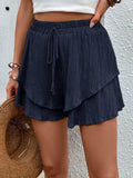 Tied Layered High Waist Shorts - Trendsi - Flyclothing LLC