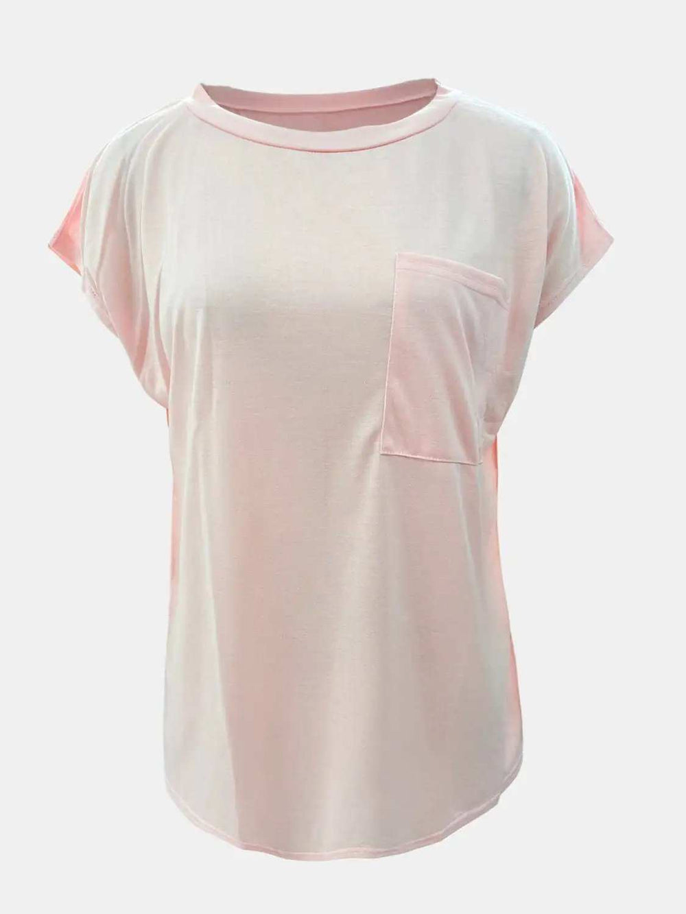 Full Size Round Neck Cap Sleeve T-Shirt - Trendsi - Flyclothing LLC