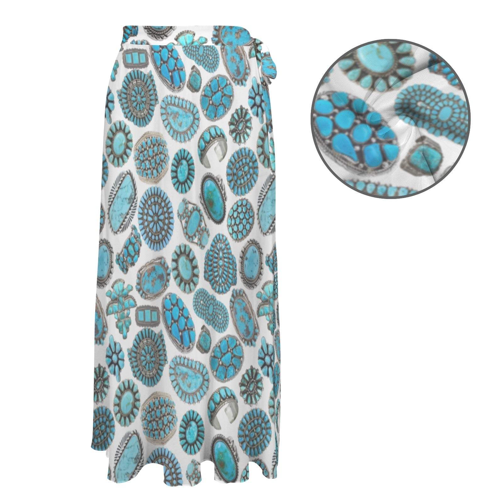 Baha Ranch All Turquoise Beach Coverup Skirt