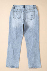 Distressed High Waist Jeans - Trendsi - Flyclothing LLC