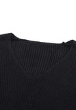V-Neck Drop Shoulder Sweater - Trendsi - Flyclothing LLC
