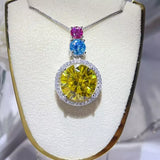 11.5 Carat Moissanite 925 Sterling Silver Necklace - Trendsi - Flyclothing LLC