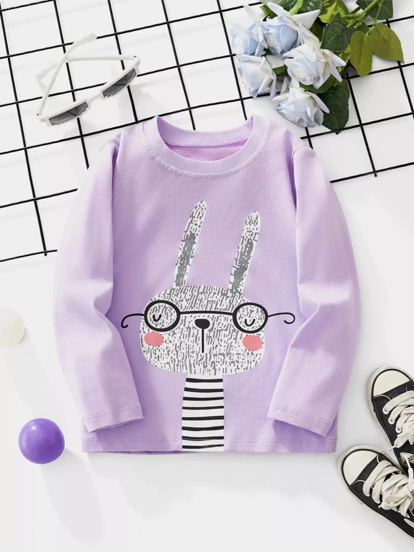 Children's Cartoon Rabbit Long Sleeve T-Shirt - Trendsi - Flyclothing LLC